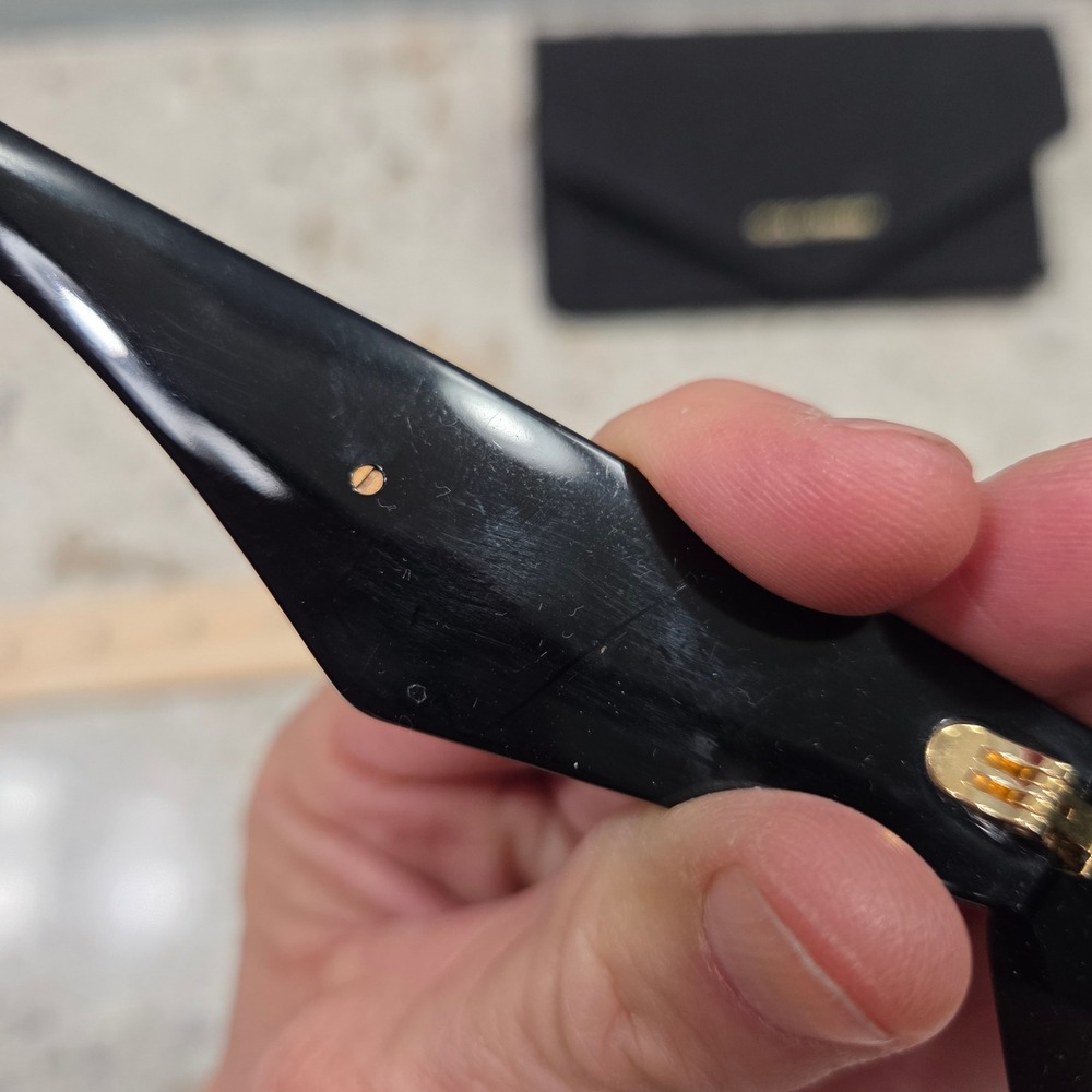 Dolce & Gabbana Black Cat Eye Sunglasses Gold DG Logo DG4362 - Picture 7 of 9